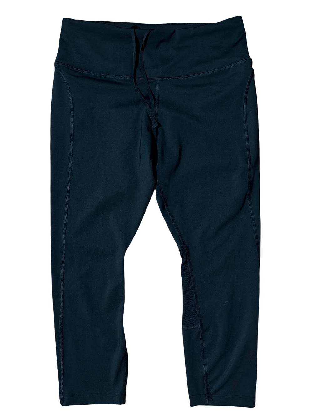 Nike Dark Black Running Cropped Athletic Leggings-Size M